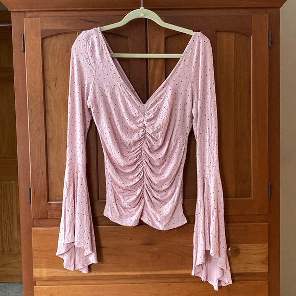 We The Free - What a Babe bell sleeve polka dot top - Picture 3 of 7